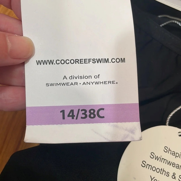 Coco Reef Chroma Wrap-Tie One-Piece Swimsuit Black Women's 14 NWT - Picture 11 of 13